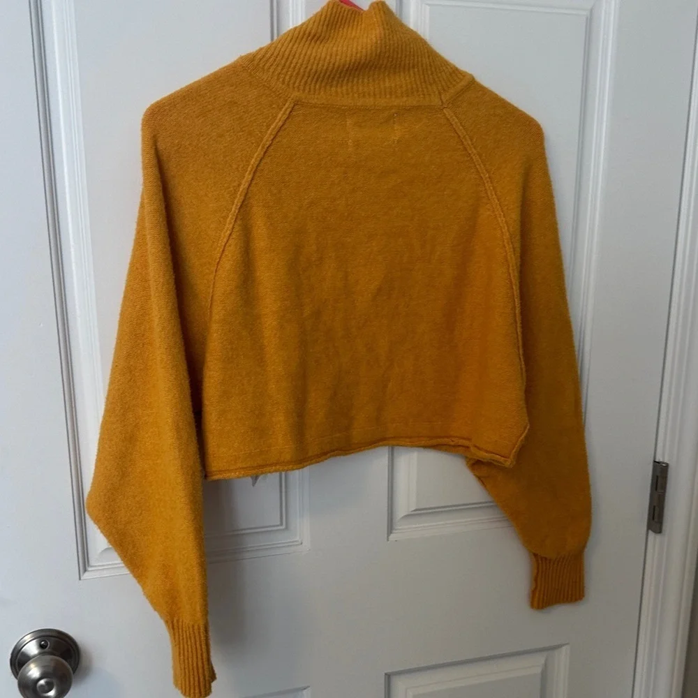 Urban Outfitters Mustard Cowl Neck Cropped Sweater